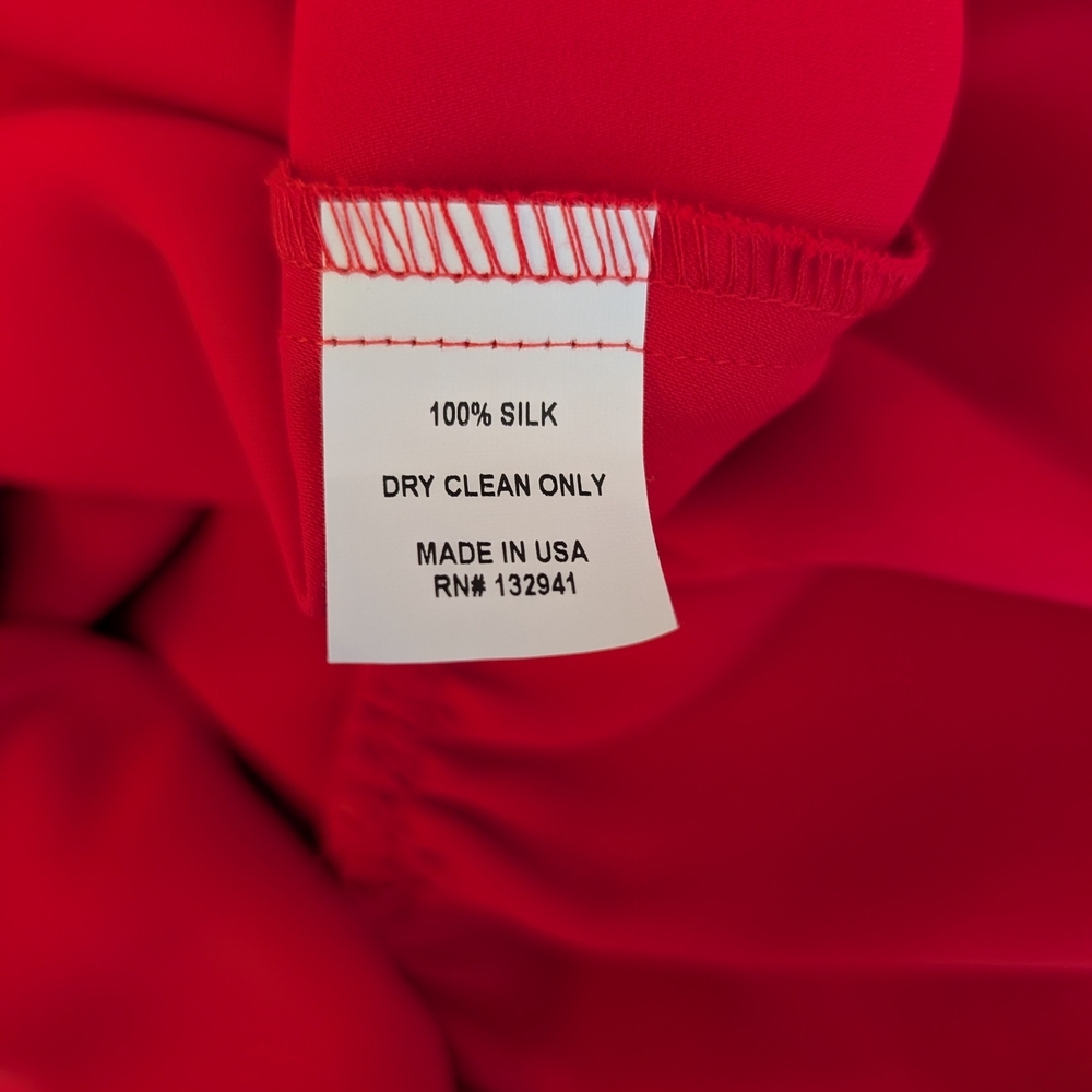 Amanda Uprichard Womens Small 100% Silk Ezra Dress Red Cocktail Party Formal - Picture 6 of 6